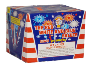 Red, White, Blue Salute 25 shot Fan - Click Image to Close